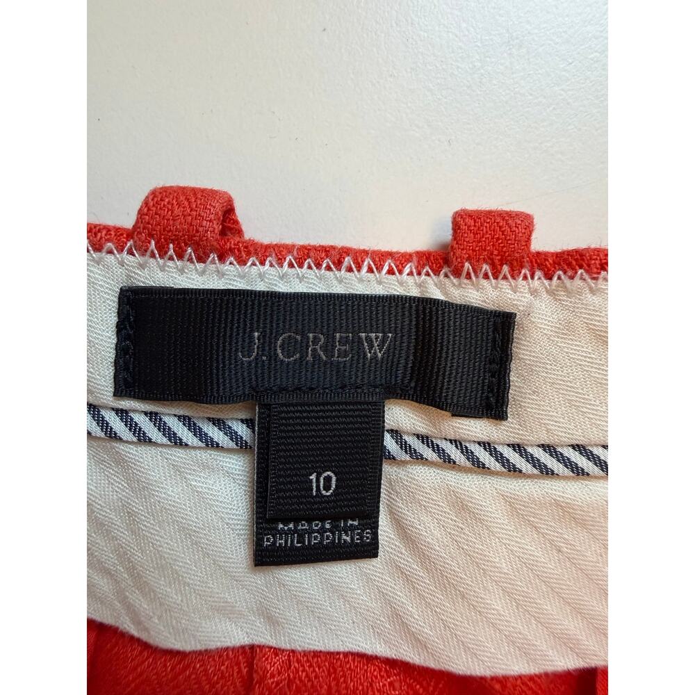 J.Crew Womens Size 10 Orange 100% Linen Wide Leg Crop Pants Culottes Coastal - Picture 4 of 11